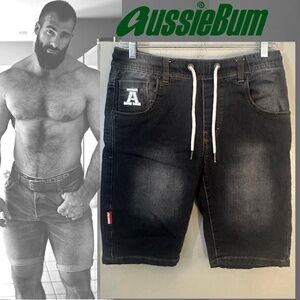 Aussiebum Stretch Jean Shorts XS Gently worn 30-32" waist 10" inseam 76% cotton